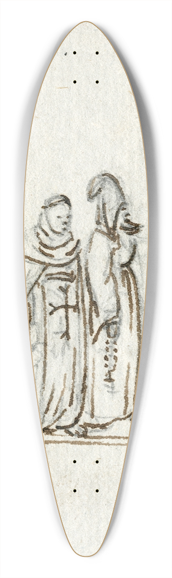 Otto Howen - Twee monniken 39.3 inch art pintail longboard deck