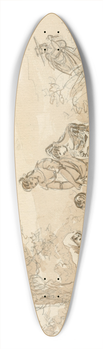 Otto Howen - Vrouwen betreuren een dode na een moordaanslag 39.3 inch art pintail longboard deck