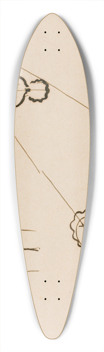 Otto Meyer-Amden - Tagebuchblatt 39.3 inch art pintail longboard deck