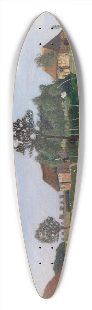 Otto Modersohn - Sommertag im Moor (Erdhtte im Moor) 39.3 inch art pintail longboard deck