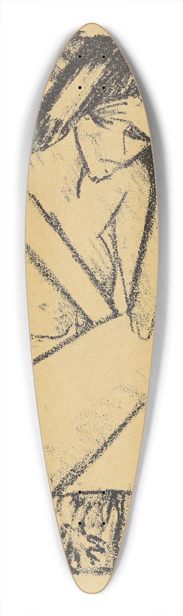 Otto Mueller - Sitzende in Strmpfen 39.3 inch art pintail longboard deck