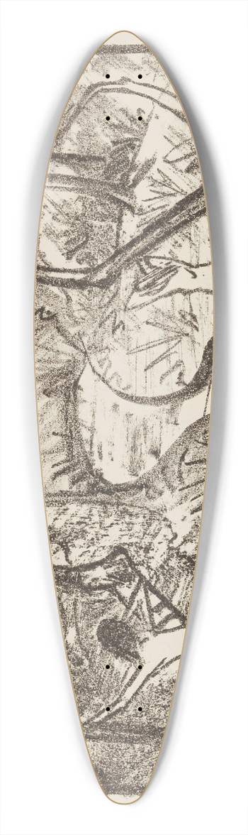 Otto Mueller - Zwei Figuren am Waldbach 2 (Waldlandschaft) 39.3 inch art pintail longboard deck