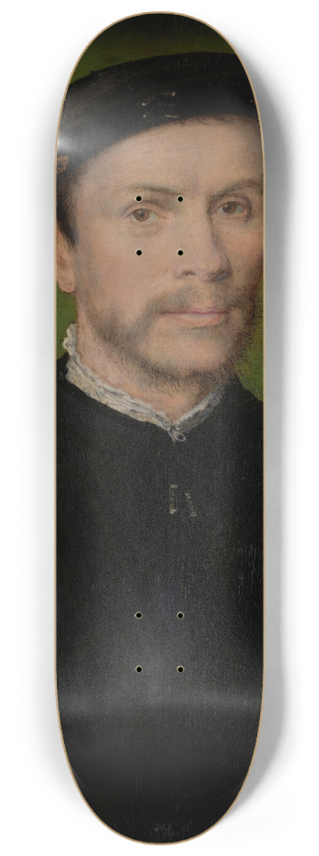 Corneille de Lyon - Portrait of a Bearded Man in Black 8.25 inch art skate deck