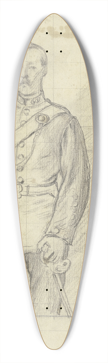 Otto Scholderer - Bildnis eines Mannes in Uniform, Dreiviertelfigur 39.3 inch art pintail longboard deck