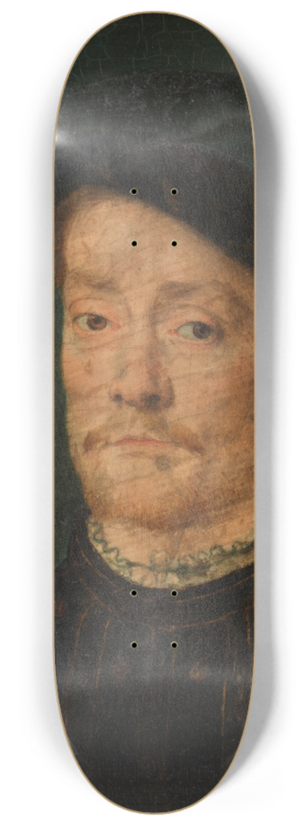 Corneille de Lyon - Portrait of a Man 8.25 inch art skate deck
