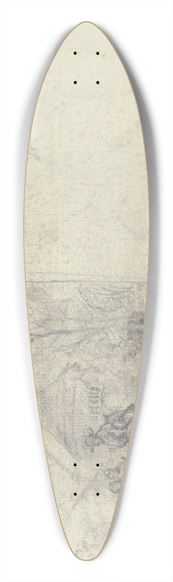 Otto Scholderer - Landschaft mit Reiter, Skizze eines Esels 39.3 inch art pintail longboard deck