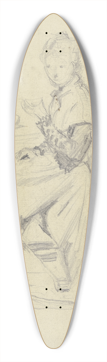 Otto Scholderer - Luise Scholderer am Tisch sitzend 39.3 inch art pintail longboard deck
