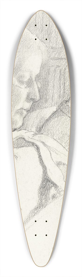 Otto Scholderer - Luise Scholderer und Victor beim Lesen 39.3 inch art pintail longboard deck