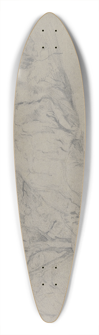 Otto Scholderer - Study of a rock 39.3 inch art pintail longboard deck