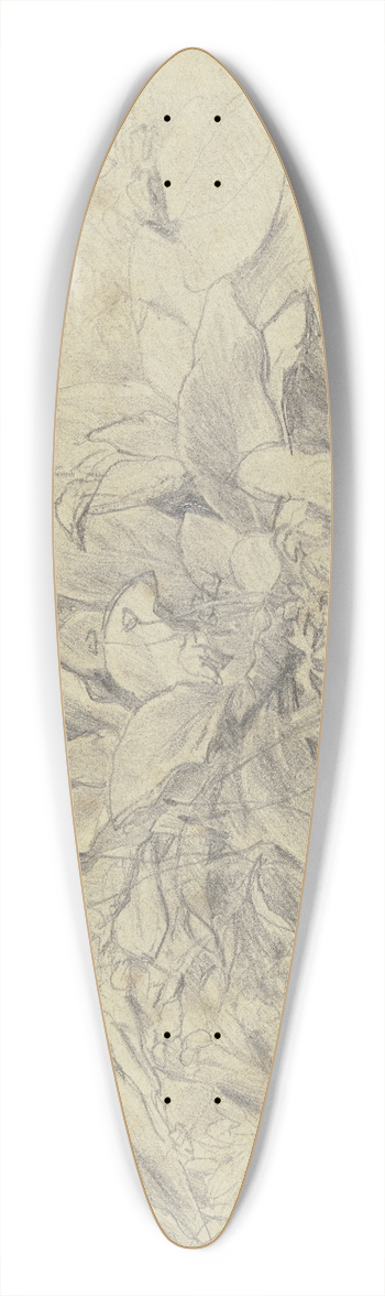 Otto Scholderer - Study of plants 39.3 inch art pintail longboard deck