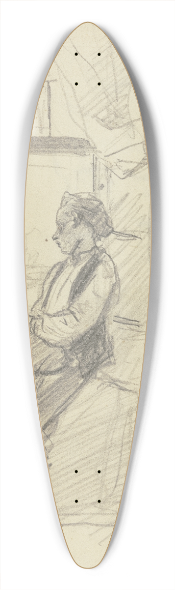 Otto Scholderer - The violinist at the window 39.3 inch art pintail longboard deck