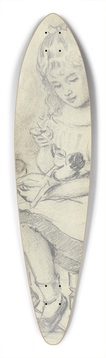 Otto Scholderer - Zwei Kinder fttern eine Puppe 39.3 inch art pintail longboard deck