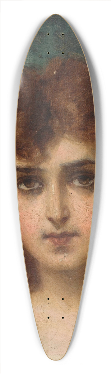 Pantaleon Szyndler - Female head 39.3 inch art pintail longboard deck