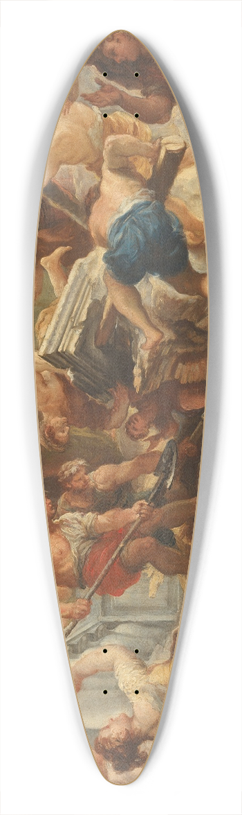 Paolo de Matteis - The Fall of the Temple 39.3 inch art pintail longboard deck