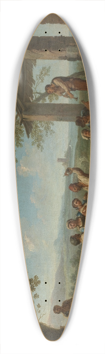 Paolo Monaldi - Tanzende italienische Bauern vor einer Osteria 39.3 inch art pintail longboard deck