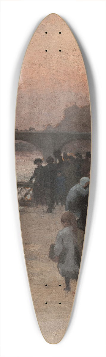 Paul Albert Baudouin - Le soir  Paris 39.3 inch art pintail longboard deck