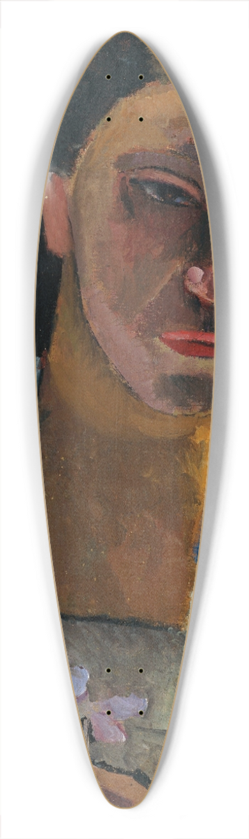 Paula Modersohn-Becker - Half-length portrait of Lee Hoetger with flower 39.3 inch art pintail longboard deck