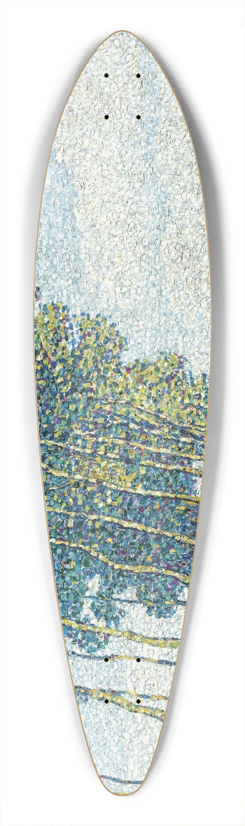 Paul Baum - Bume Am Kanal (Trees By A Canal) 39.3 inch art pintail longboard deck
