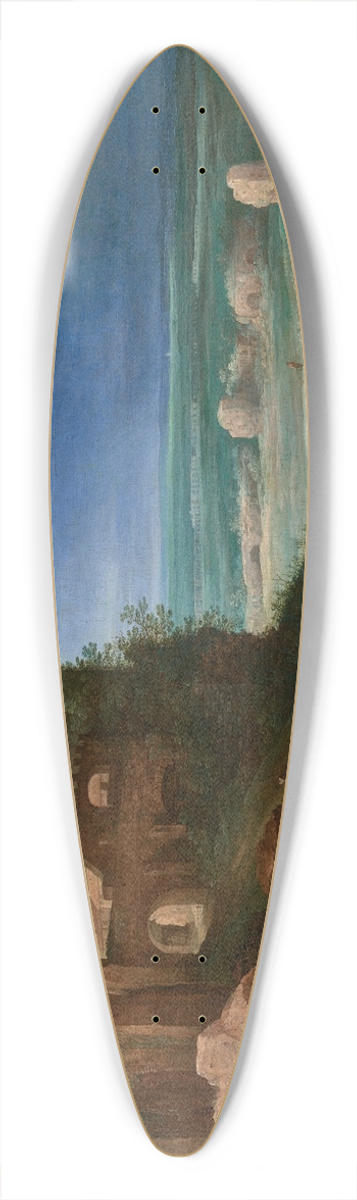 Paul Bril - Capriccio of the Via Appia Antica, near Rome, with the tomb of Cecilia Metella and the Claudian Aqueduct 39.3 inch art pintail longboard deck