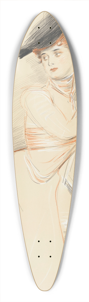 Paul Csar Helleu - Miss Taylor seated 39.3 inch art pintail longboard deck