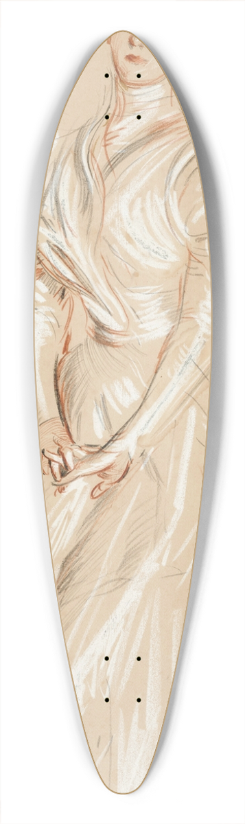 Paul Csar Helleu - Portrait of Madame Helleu in boating costume 39.3 inch art pintail longboard deck