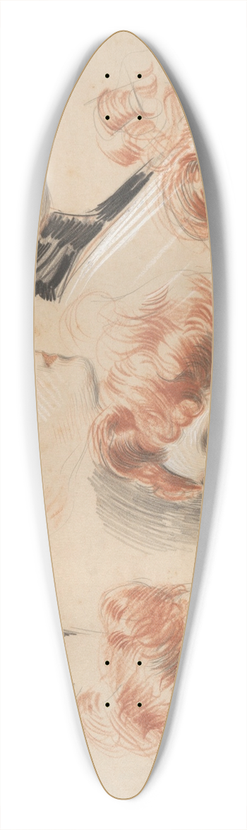 Paul Csar Helleu - Six Studies of the head of a Lady traditionally identified as Mrs. Gertrude Vanderbilt Whitney 39.3 inch art pintail longboard deck