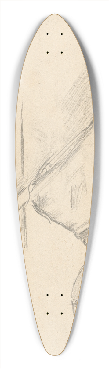 Paul Czanne - Bellows in Front of a Fireplace 39.3 inch art pintail longboard deck