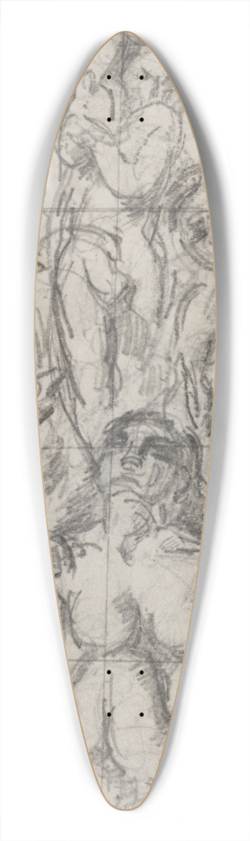 Paul Czanne - Cinq baigneuses 39.3 inch art pintail longboard deck