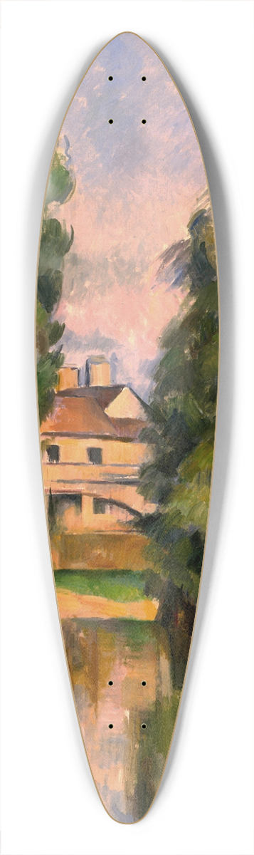 Paul Czanne - Country House by a River 39.3 inch art pintail longboard deck