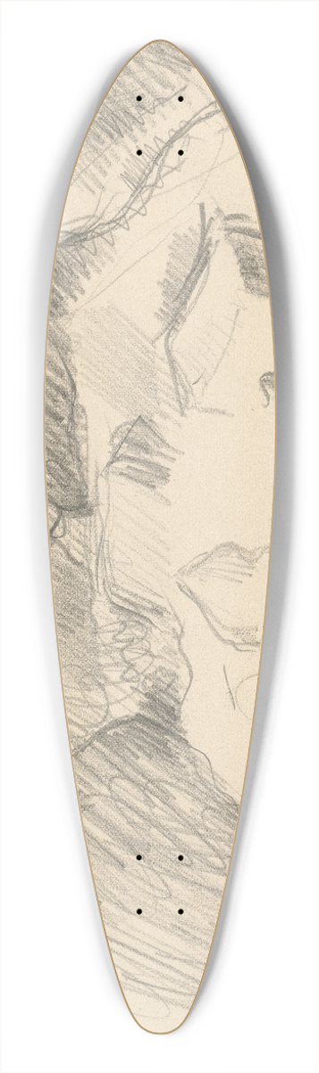 Paul Czanne - Landscape Seen from the Inside of a Cave 39.3 inch art pintail longboard deck