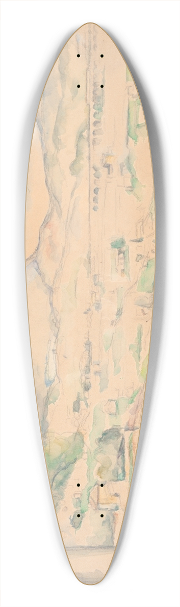Paul Czanne - Montagne Saint-Victoire (The Arc Valley) 39.3 inch art pintail longboard deck