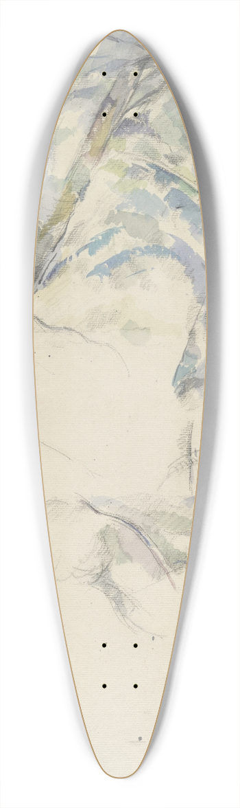 Paul Czanne - Trees Leaning over Rocks 39.3 inch art pintail longboard deck