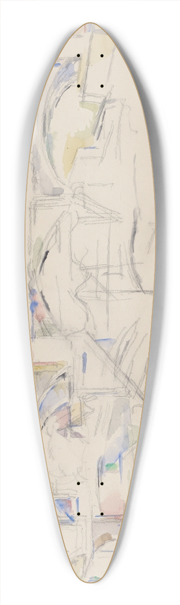Paul Czanne - View of aBridge 39.3 inch art pintail longboard deck