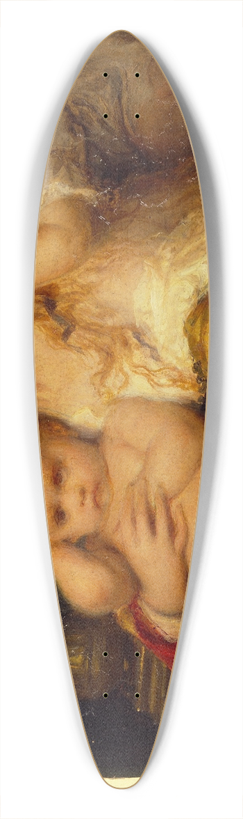 Paul Delaroche - Mother and Children 39.3 inch art pintail longboard deck