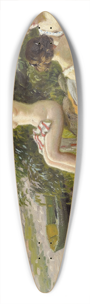 Paul Fischer - Tre badepiger i strandkanten 39.3 inch art pintail longboard deck