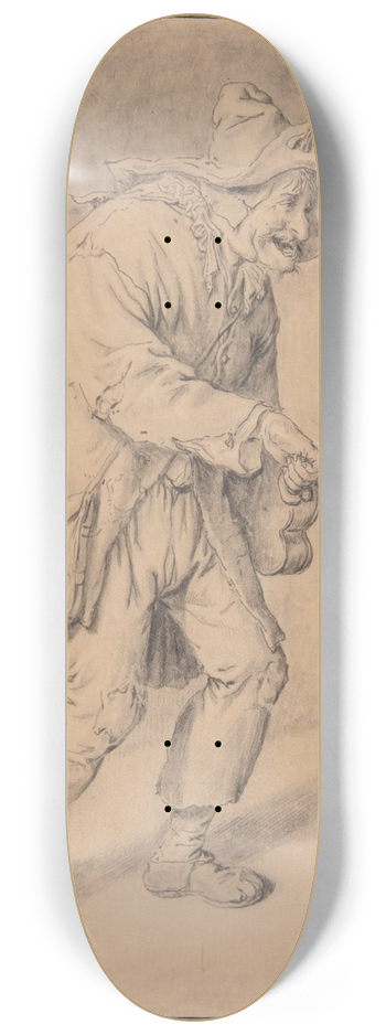 Cornelis Dusart - Hurdy-Gurdy Player 8.25 inch art skate deck