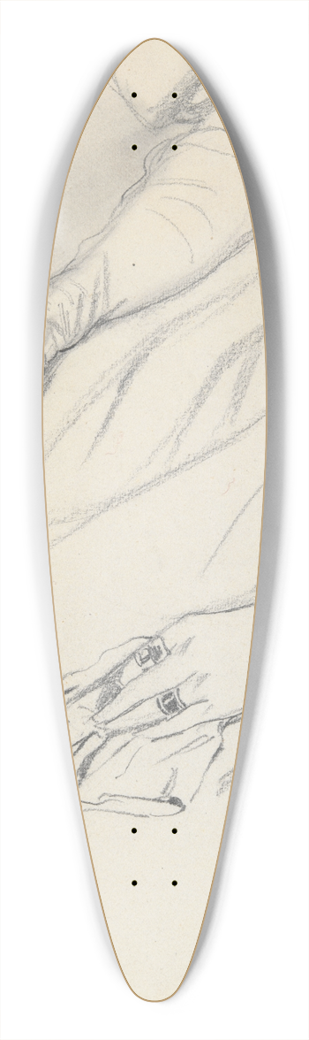Paul Gavarni - Studies ofHands 39.3 inch art pintail longboard deck