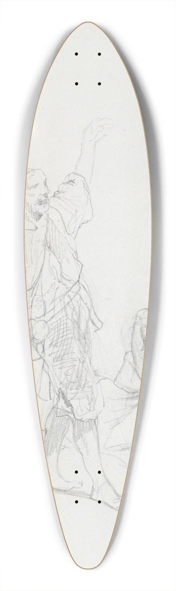 Paul Gavarni - Study for Book Illustration 39.3 inch art pintail longboard deck