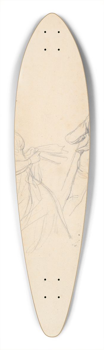 Paul Gavarni - Study for Book Illustration (Physiologie duTailleur) 39.3 inch art pintail longboard deck
