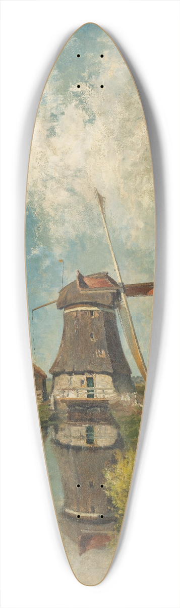 Paul Joseph Constantin Gabril - A Windmill on a Polder Waterway, Known as In the Month of July 39.3 inch art pintail longboard deck