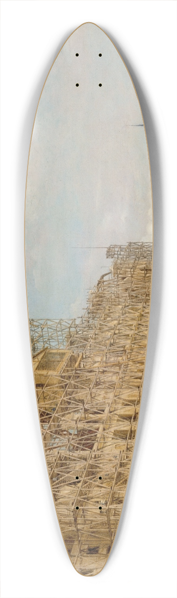 Paul-Joseph-Victor Dargaud - Lhtel de Ville en Reconstruction 39.3 inch art pintail longboard deck