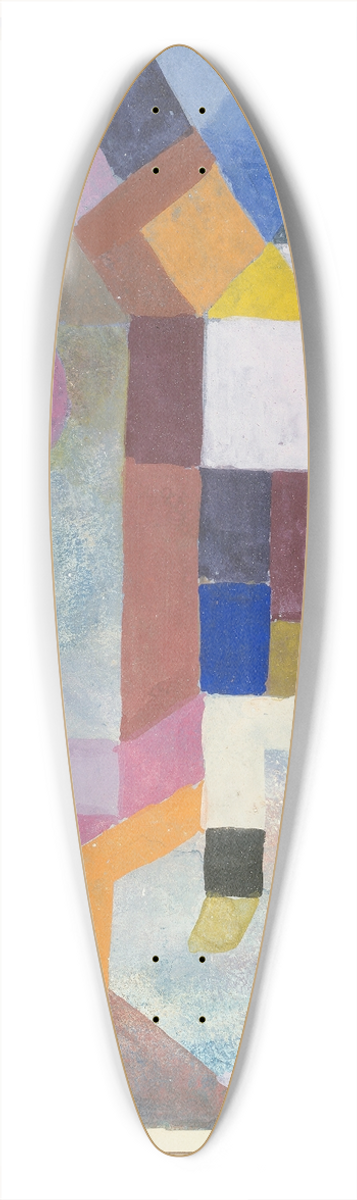 Paul Klee - Colorful Architecture 39.3 inch art pintail longboard deck