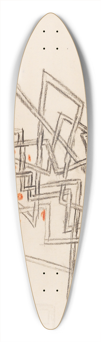 Paul Klee - Drei in Verworrenheit 39.3 inch art pintail longboard deck