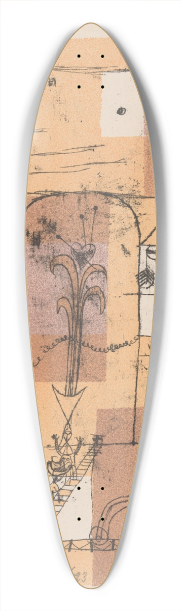 Paul Klee - Hoffmannesque Scene 39.3 inch art pintail longboard deck