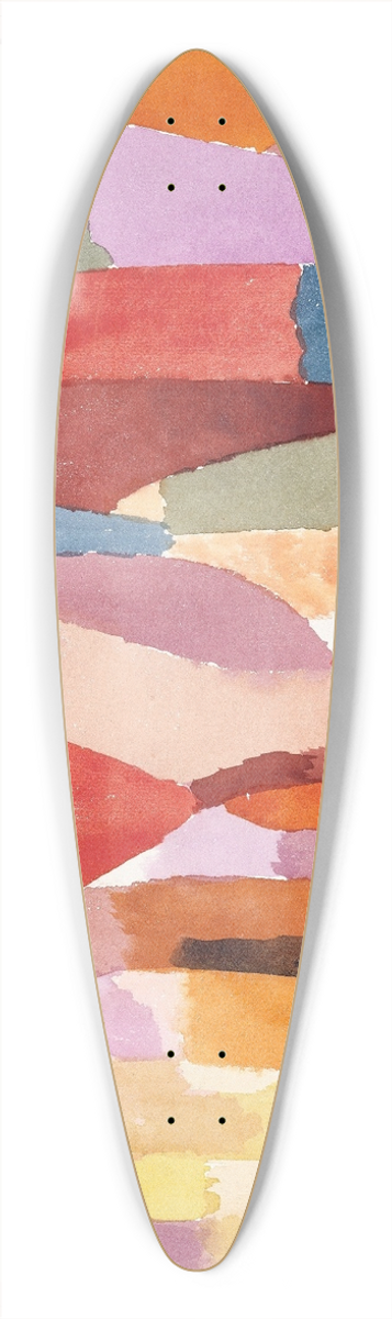 Paul Klee - Movement of Vaulted Chambers 39.3 inch art pintail longboard deck