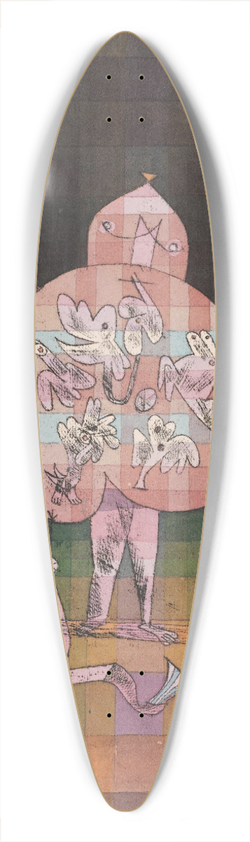 Paul Klee - Ventriloquist and Crier in the Moor 39.3 inch art pintail longboard deck