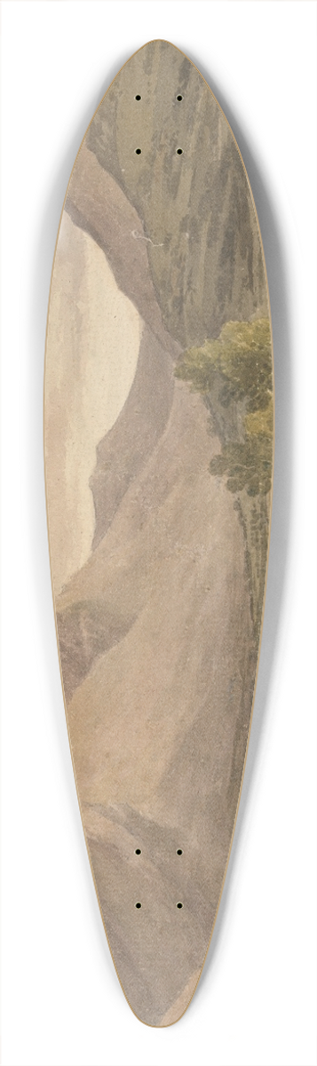 Paul Sandby Munn - View of Side Farm, Patterdale 39.3 inch art pintail longboard deck