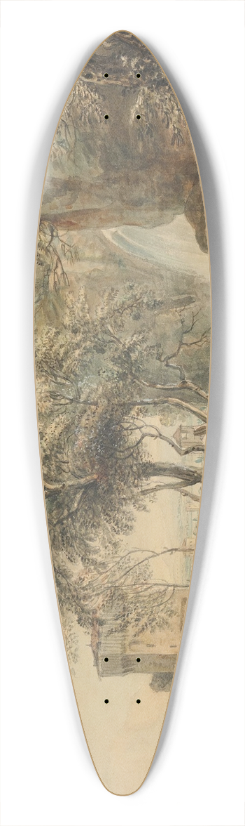 Paul Sandby - Romantic Landscape With Figures And Cattle 39.3 inch art pintail longboard deck