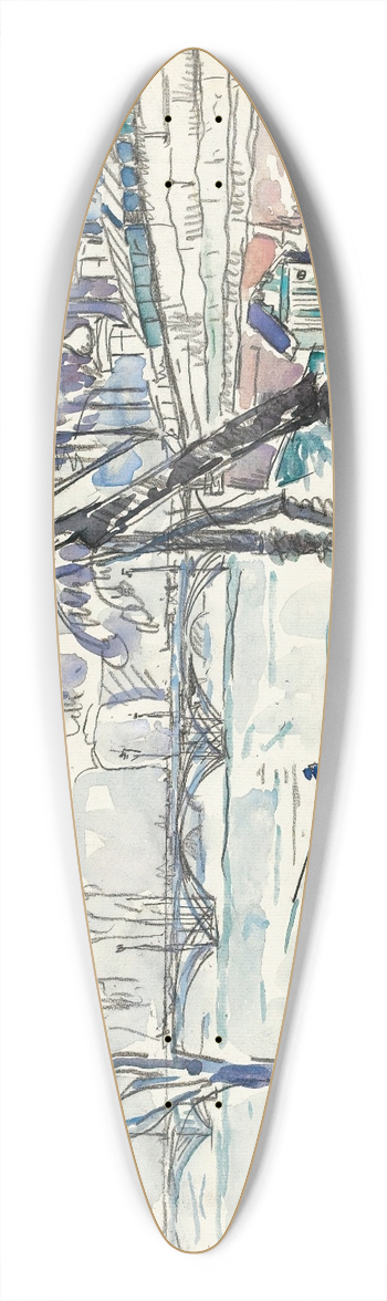 Paul Signac - Paris, Le Pont Des Arts 39.3 inch art pintail longboard deck