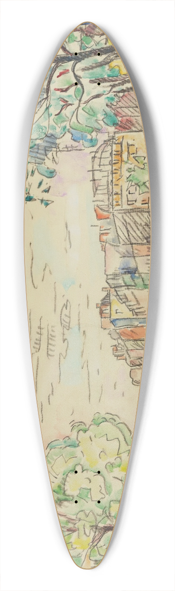 Paul Signac - Paris, Le Pont Louis Philippe 39.3 inch art pintail longboard deck